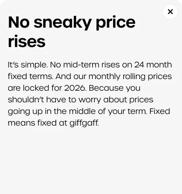 No sneaky price rises explainer: fixed means fixed at giffgaff